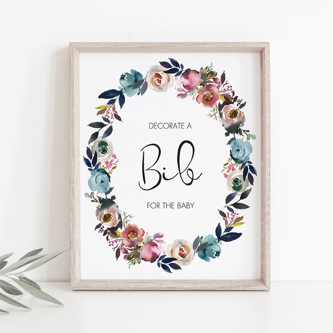 Floral wreath baby shower decorations DIY by LittleSizzle