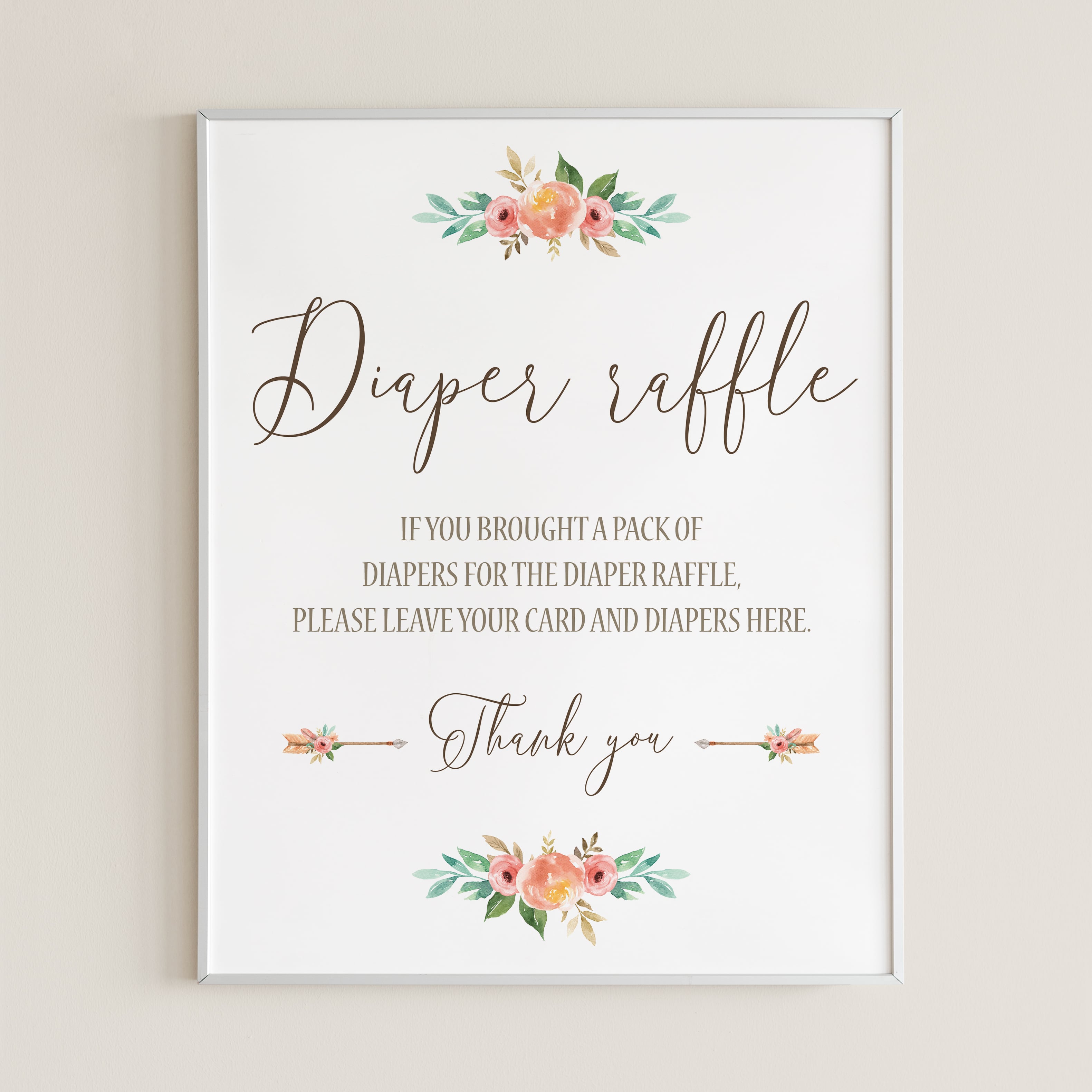 Floral Diaper Raffle Sign Printable by LittleSizzle