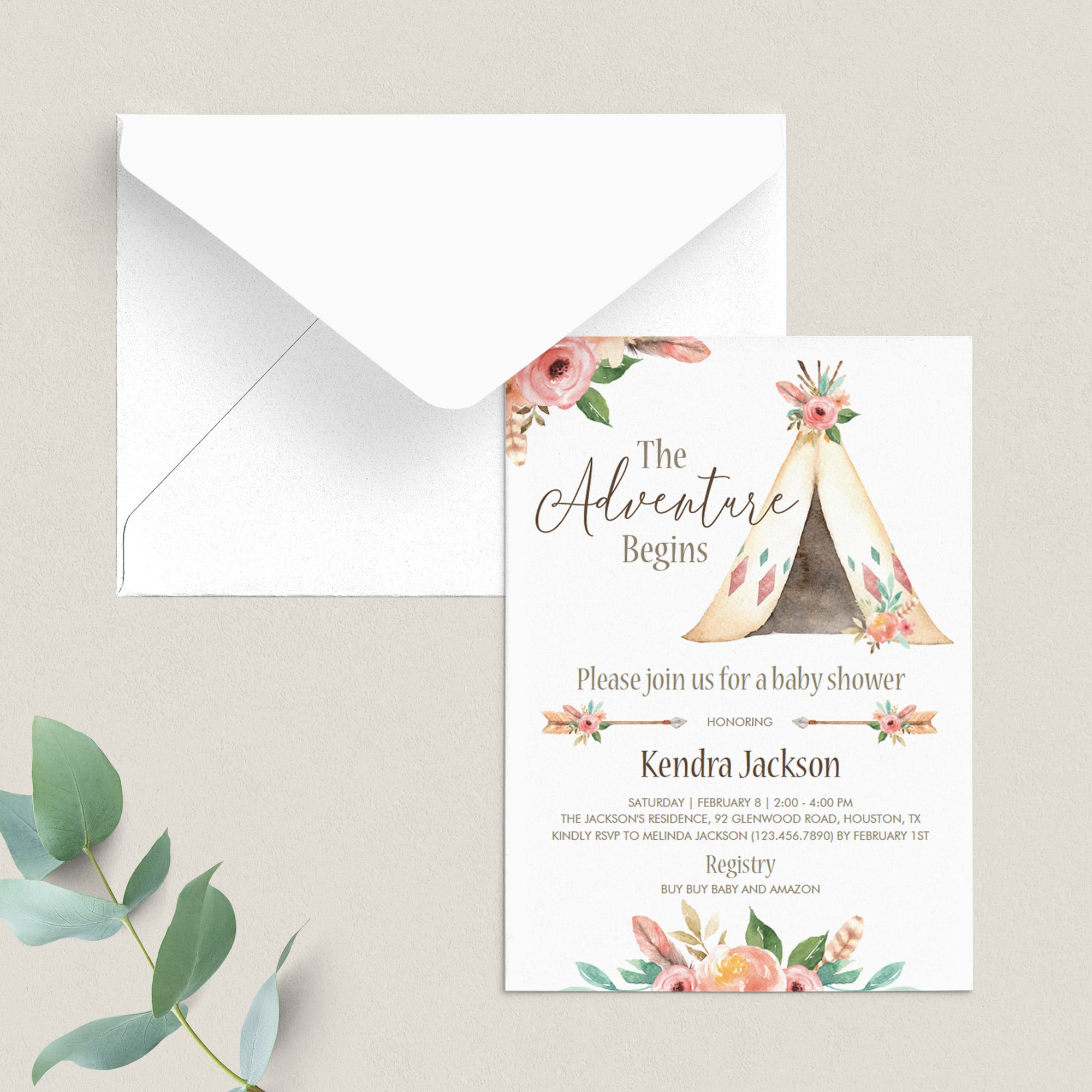 Tribal theme baby shower invitation by LittleSizzle