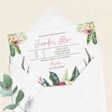 Bohemian flowers girl baby shower evite download PDF by LittleSizzle