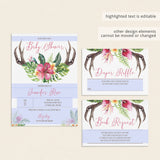 Editable bohemian baby shower invitation set by LittleSizzle