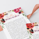 wedding word search boho bridal game cards