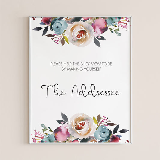 Write your name and address on envelope baby shower sign by LittleSizzle