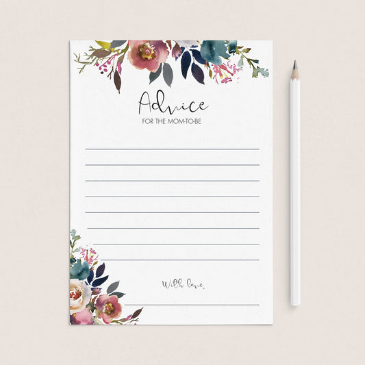 Boho baby shower mommy advice card printable by LittleSizzle
