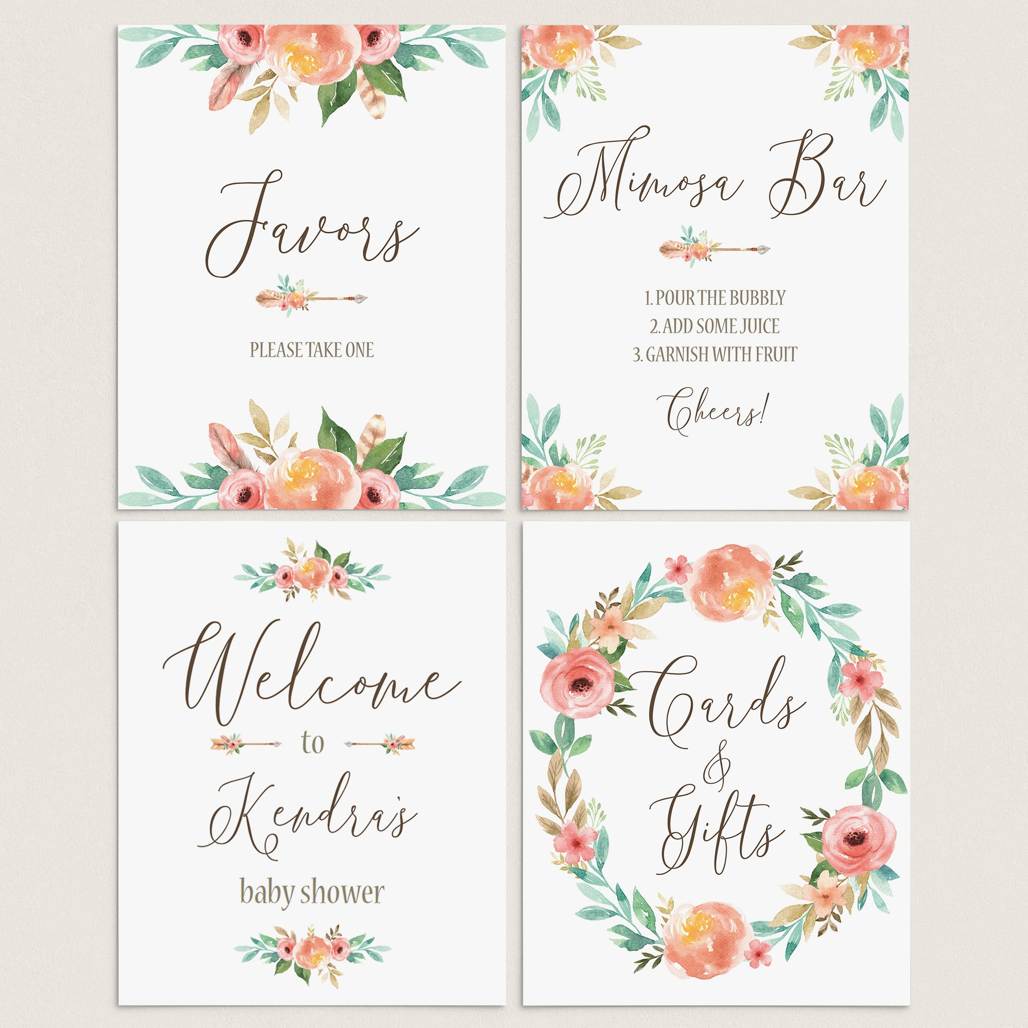 Boho Party Decorations Bundle Printable Signs by LittleSizzle