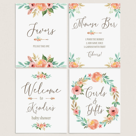 Boho Party Decorations Bundle Printable Signs by LittleSizzle