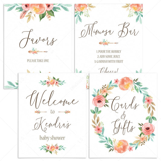 Boho Party Decorations Bundle Printable Signs by LittleSizzle