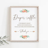 Floral Diaper Raffle Sign Printable