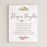 Funny Baby Shower Activity Diaper Thoughts Printable by LittleSizzle