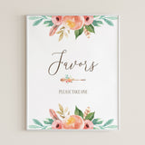 Bohemian Favors Table Sign Printable by LittleSizzle