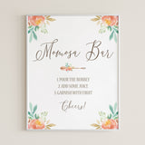 Momosa bar sign boho themed baby shower by LittleSizzle