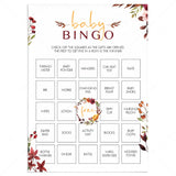 Bohemian baby bingo cards blank and prefilled by LittleSizzle