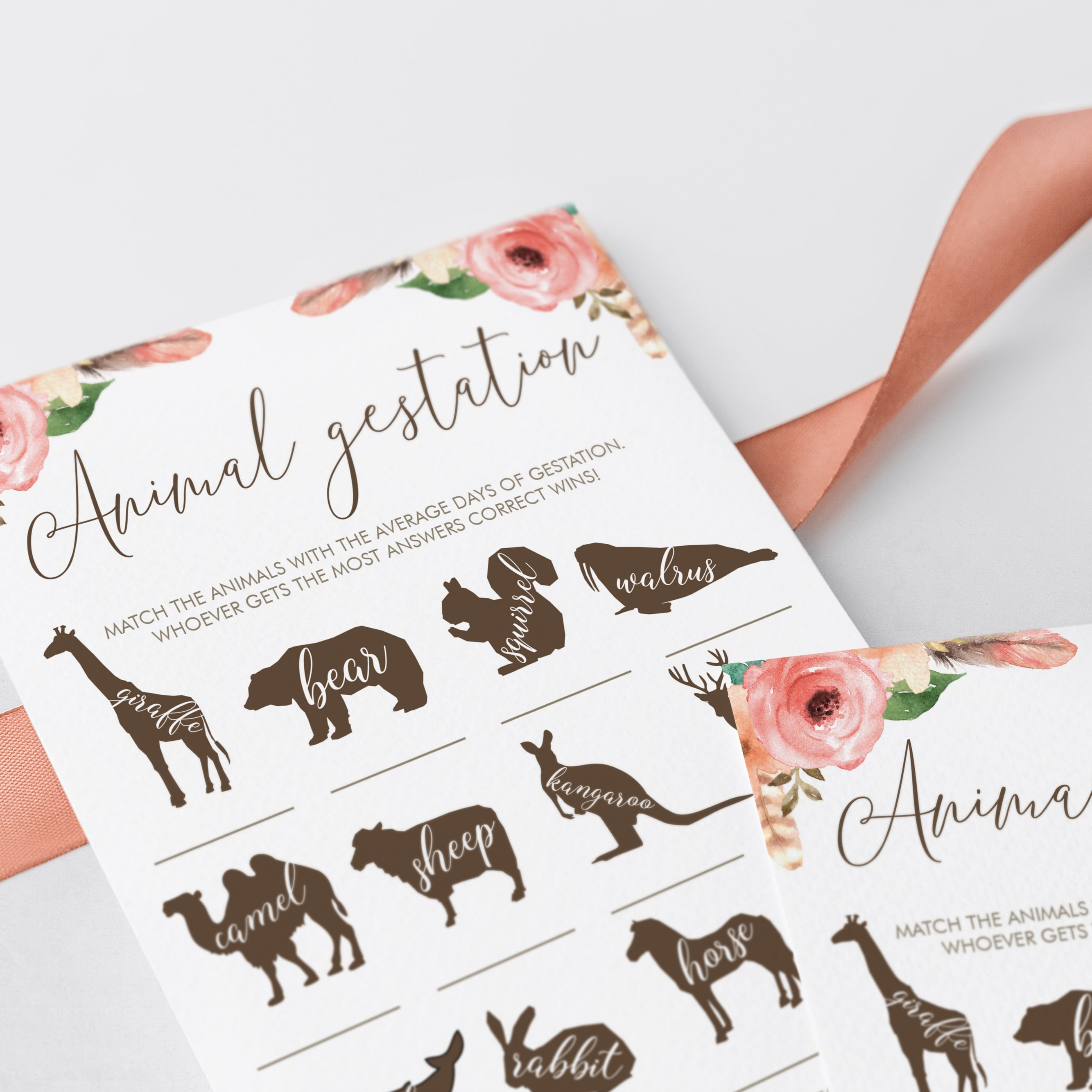 Printable baby shower games with answers by LittleSizzle