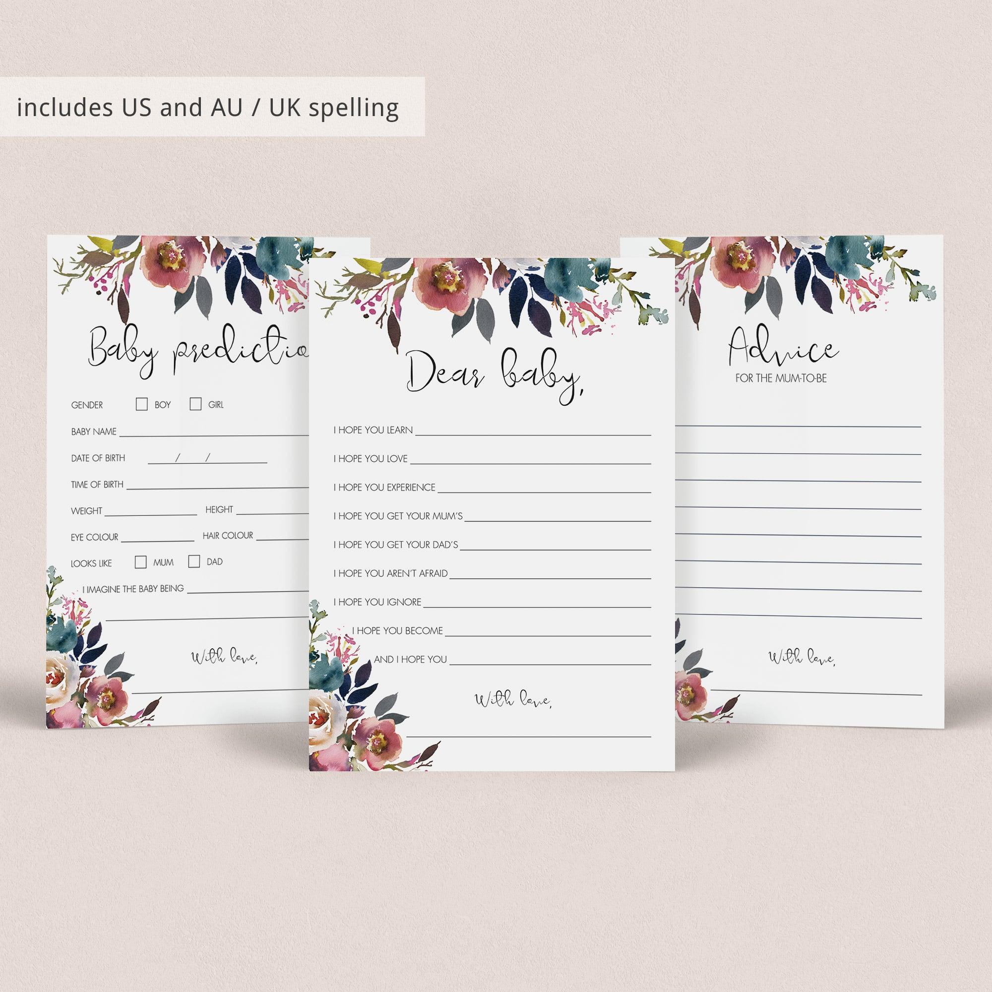 Instant download boho games for baby girl shower by LittleSizzle