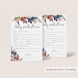 Boho Shower New Baby Predictions Game Printable
