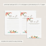 Boho Baby Shower Game Who Am I Instant Download