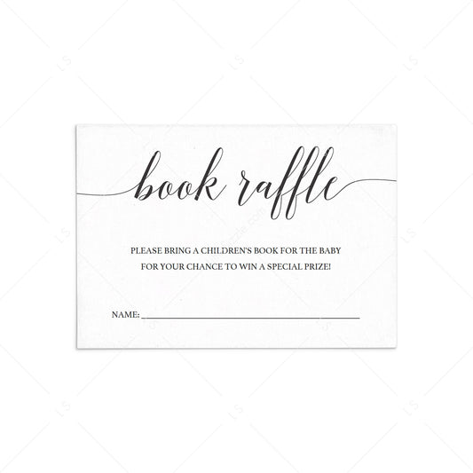 Minimal Book Raffle Ticket for Baby Shower by LittleSizzle