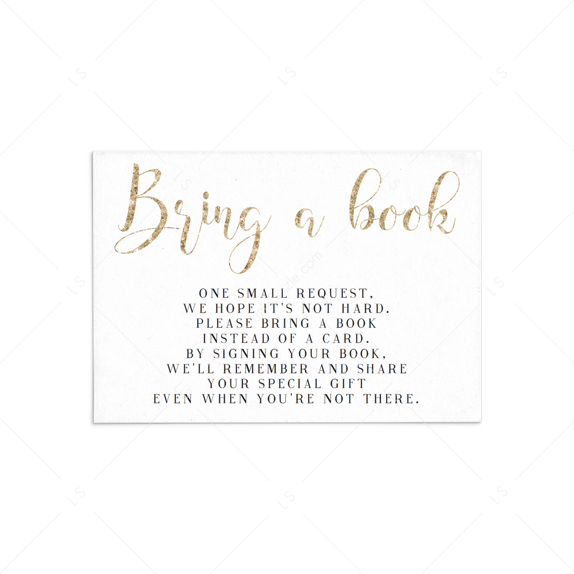 Gold Book Request Card printable by Littlesizzle