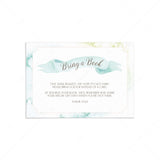 Light blue babyshower book request card printable by LittleSizzle