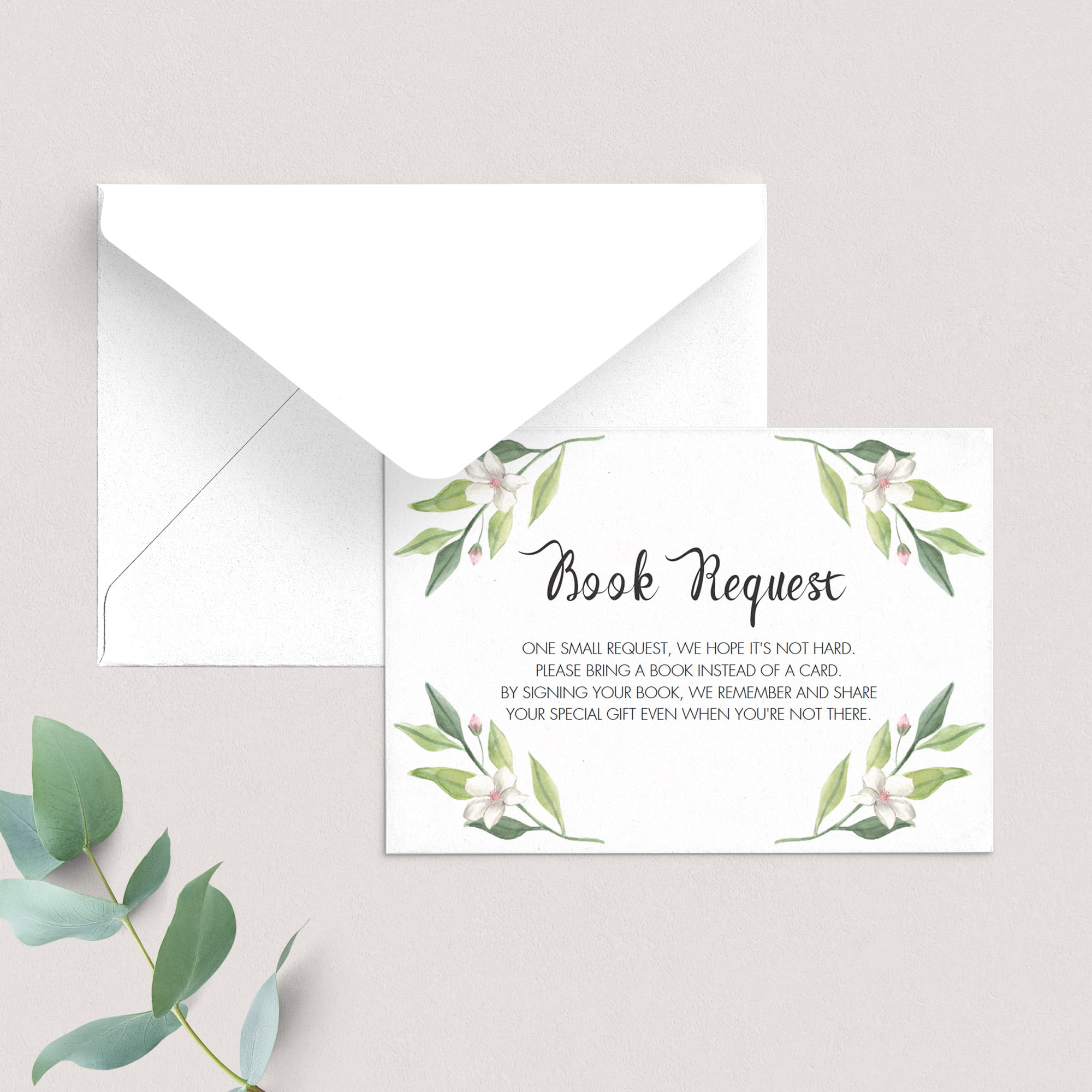 Green foliage books for baby cards printable by LittleSizzle