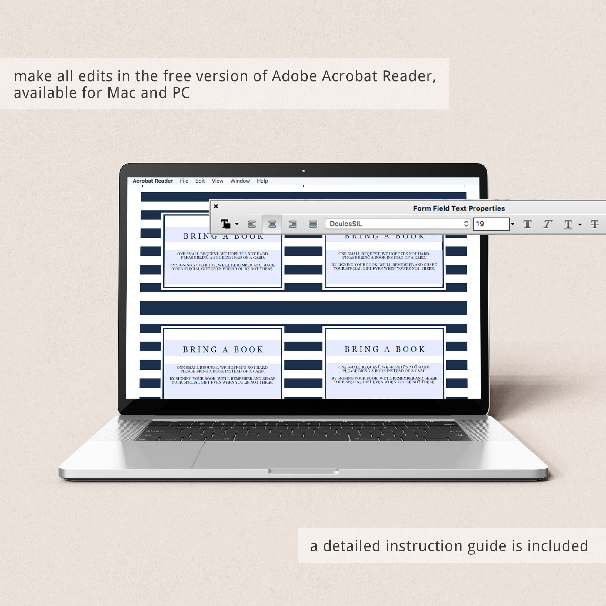 Editable bring a book instead of card template for boy baby shower by LittleSizzle