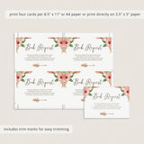 Baby Shower Book Request Card with Watercolor Roses