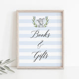 Baby Elephant baby shower books and gifts sign by LittleSizzle