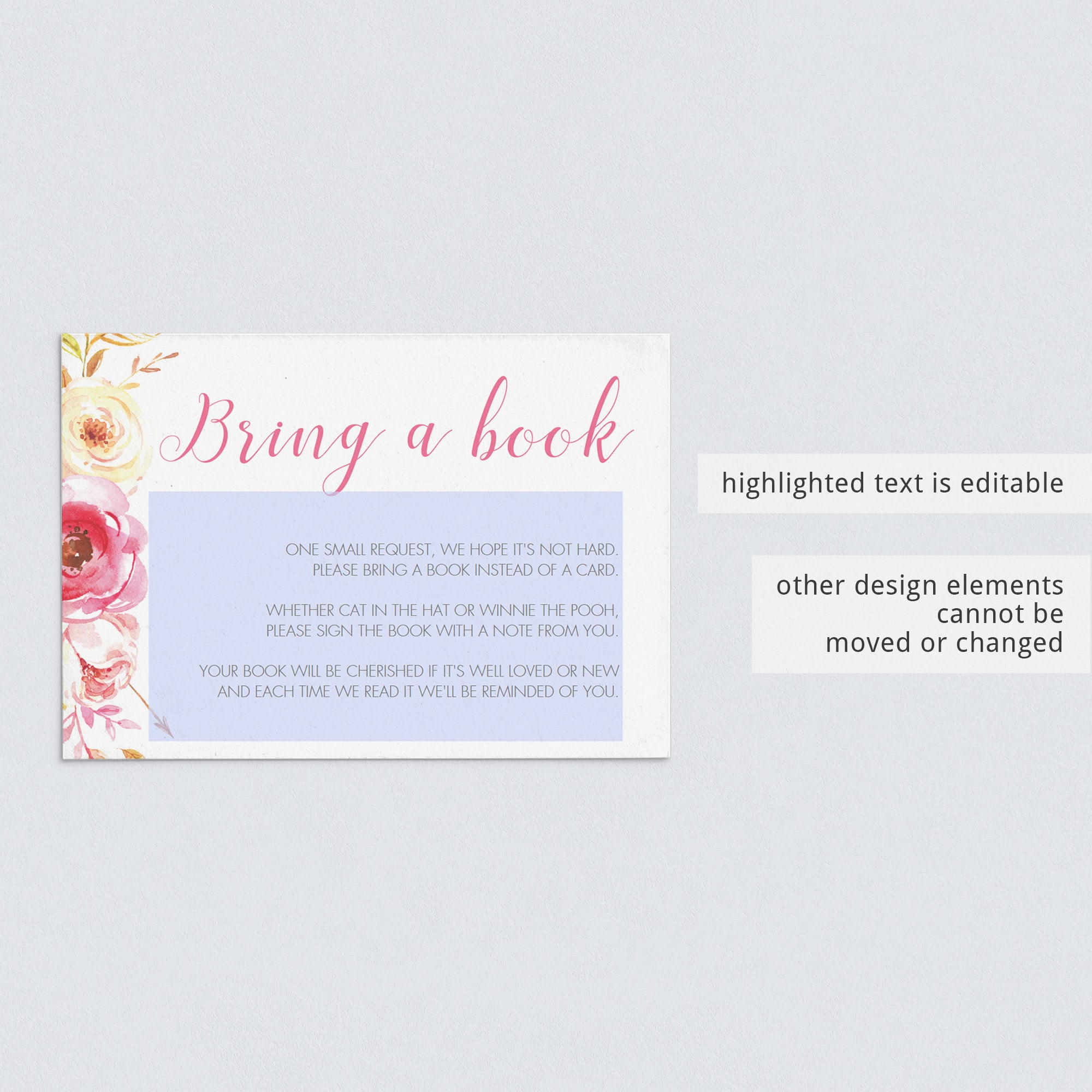 Watercolor floral bring a book for baby cards by LittleSizzle