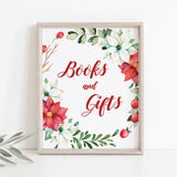 Christmas Baby Shower Decorations Books and Gifts Sign