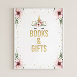 Girl babyshower books and gifts table sign printable by LittleSizzle