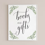 Greenery Baby Shower Decorations Books & Gifts Sign by LittleSizzle