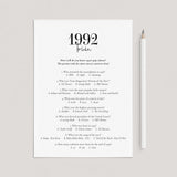 1992 Trivia Questions and Answers Printable by LittleSizzle