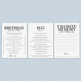 82nd Birthday Games For Him Born in 1943