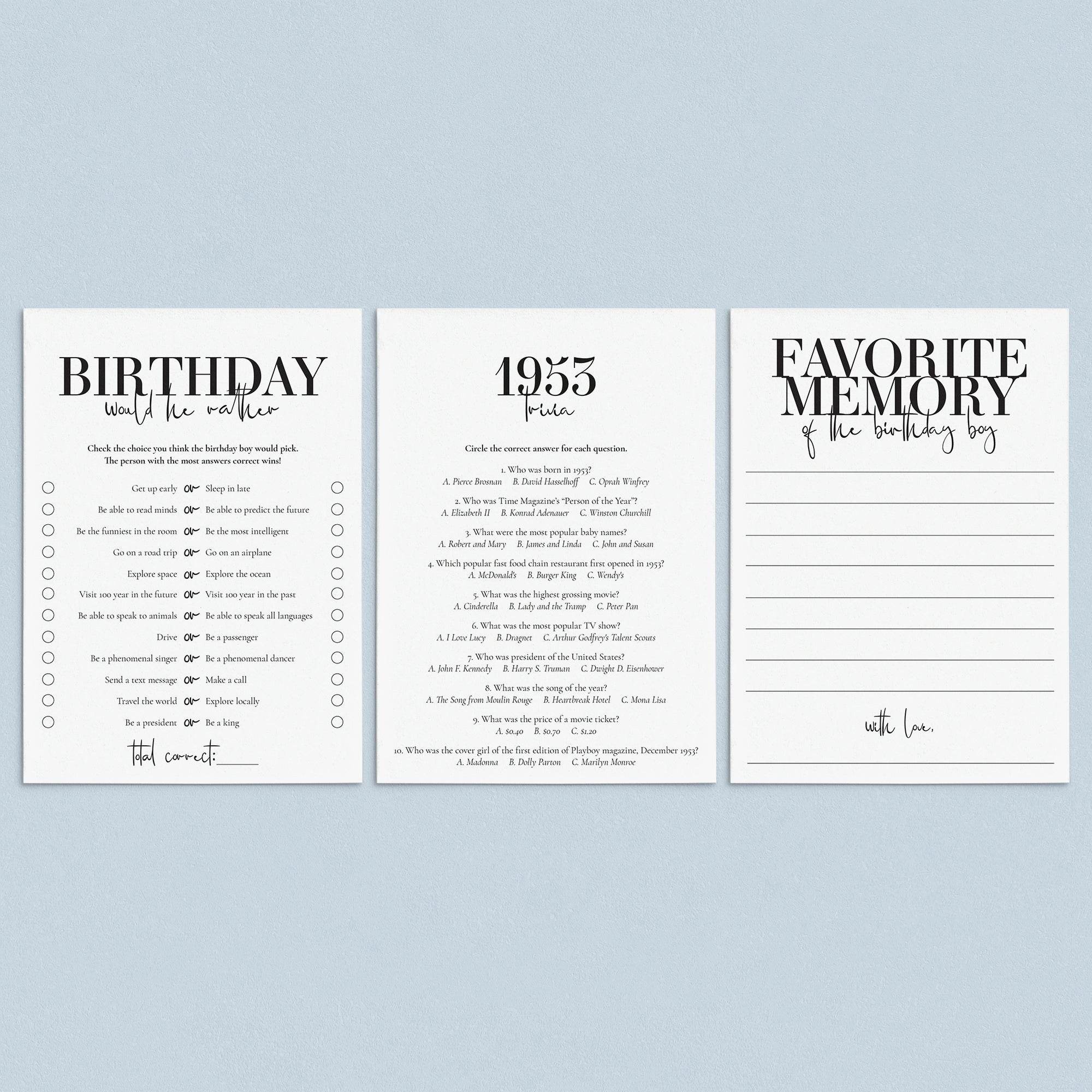 72nd Birthday Games For Him Born in 1953 by LittleSizzle