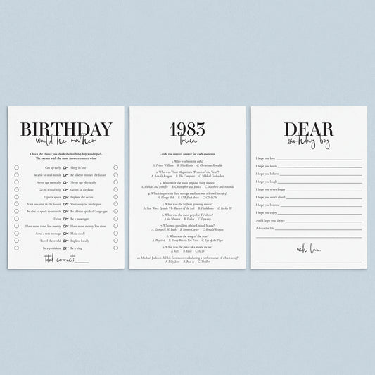 42nd Birthday Games For Him Born in 1983 by LittleSizzle