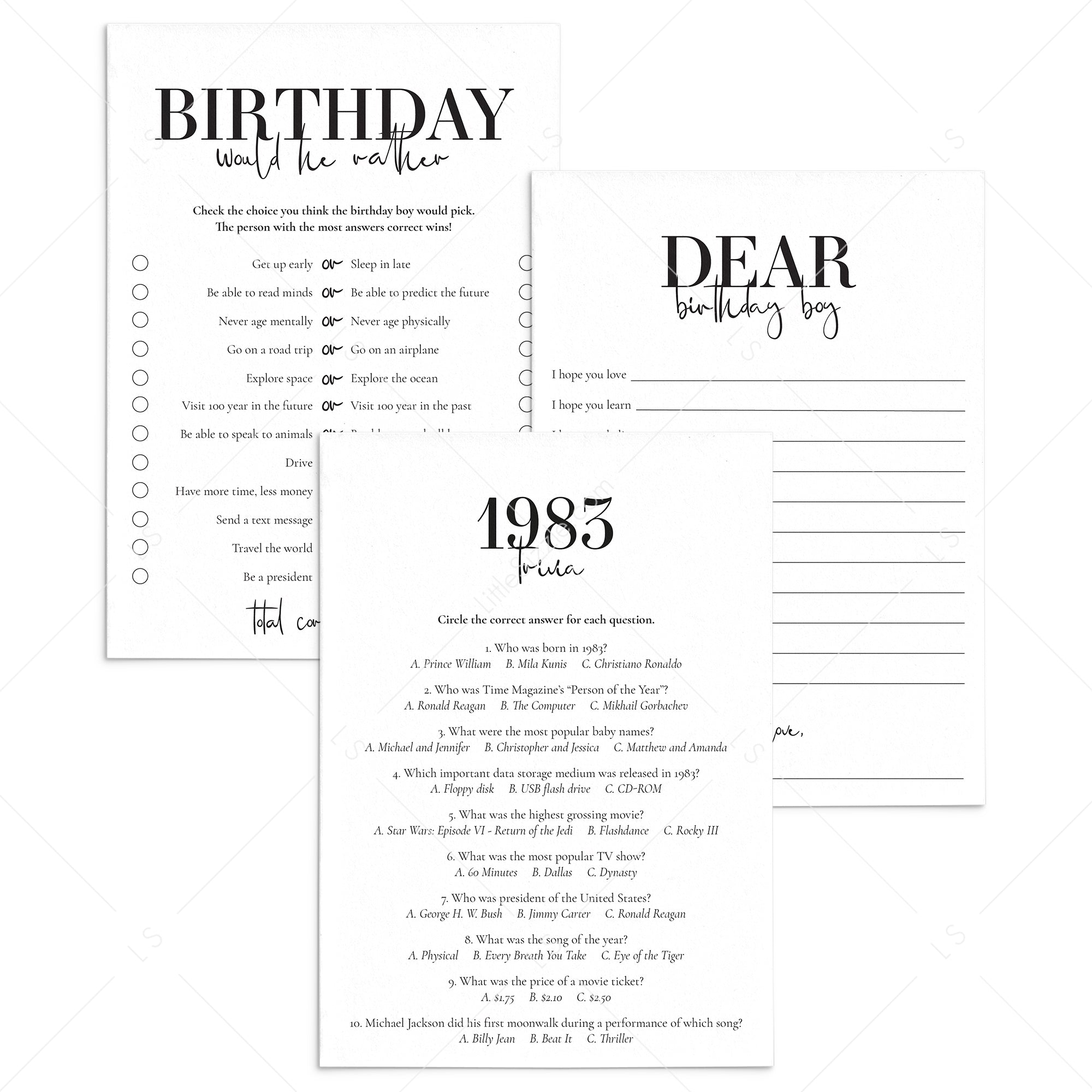 42nd Birthday Games For Him Born in 1983 by LittleSizzle