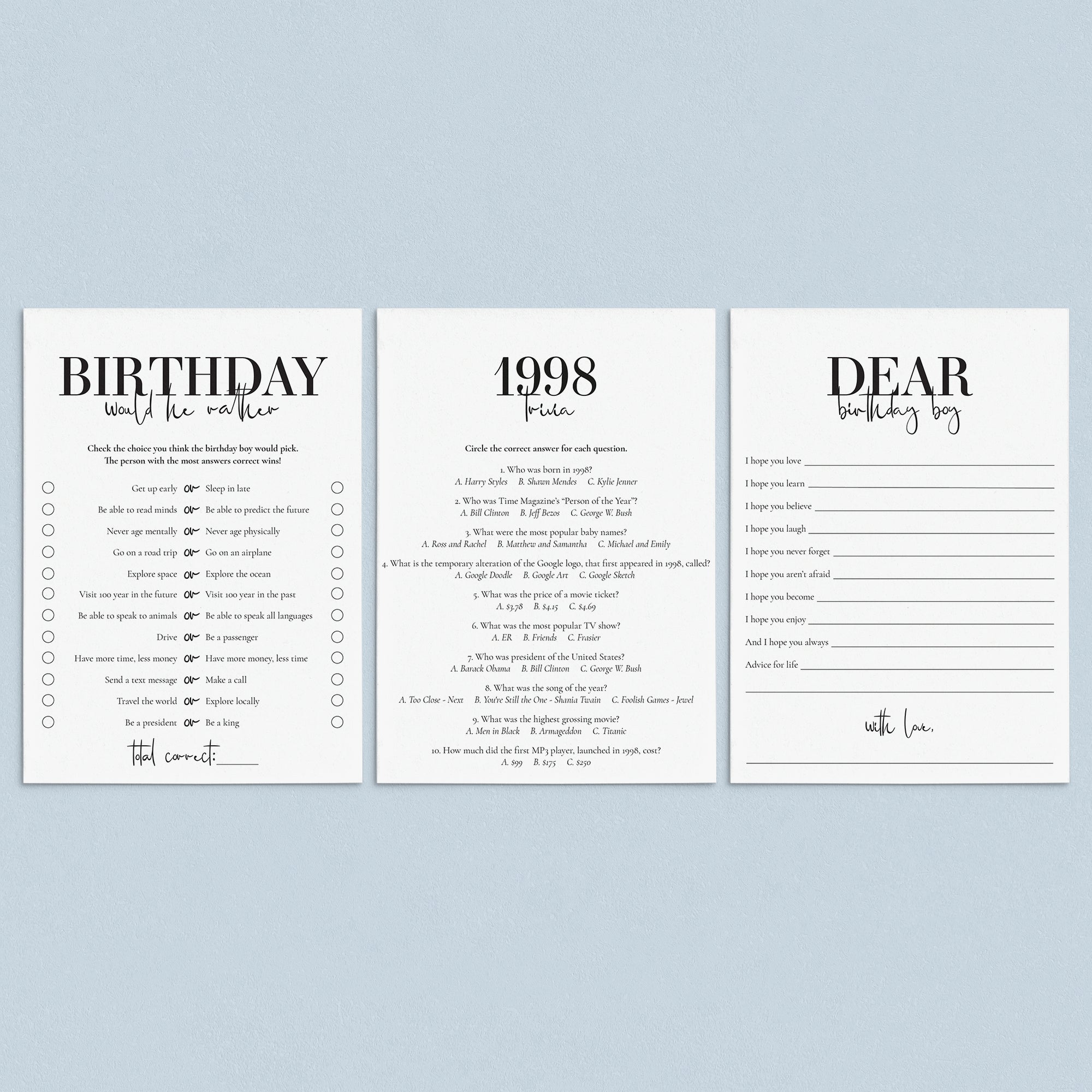 27th Birthday Games For Him Born in 1998 by LittleSizzle