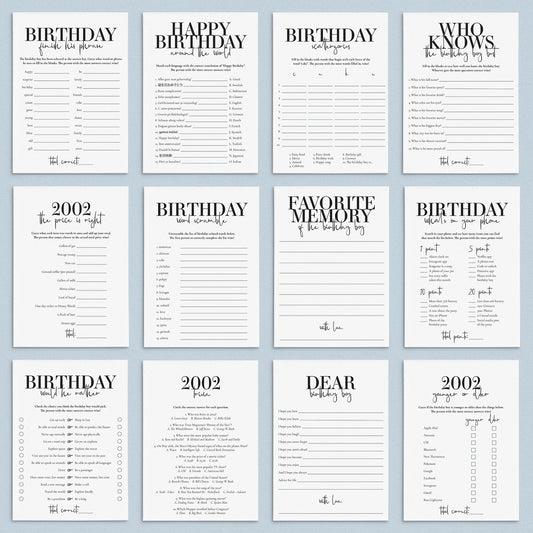 Born in 2002 23rd Birthday Party Games Bundle For Guy by LittleSizzle
