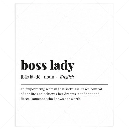 Boss Lady Definition Print Instant Download by LittleSizzle