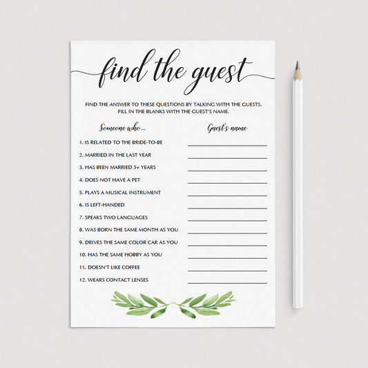 botanical bridal shower find the guest game printable