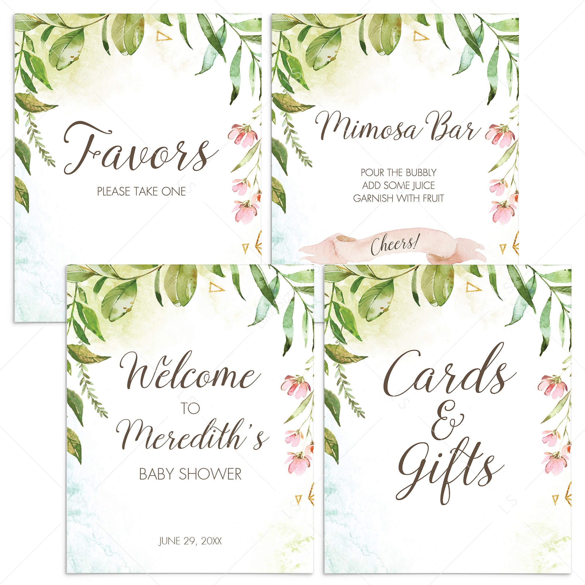 Garden Baby Shower Decorations Printable by LIttleSizzle