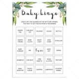 Green leaf baby shower game baby bingo by LittleSizzle