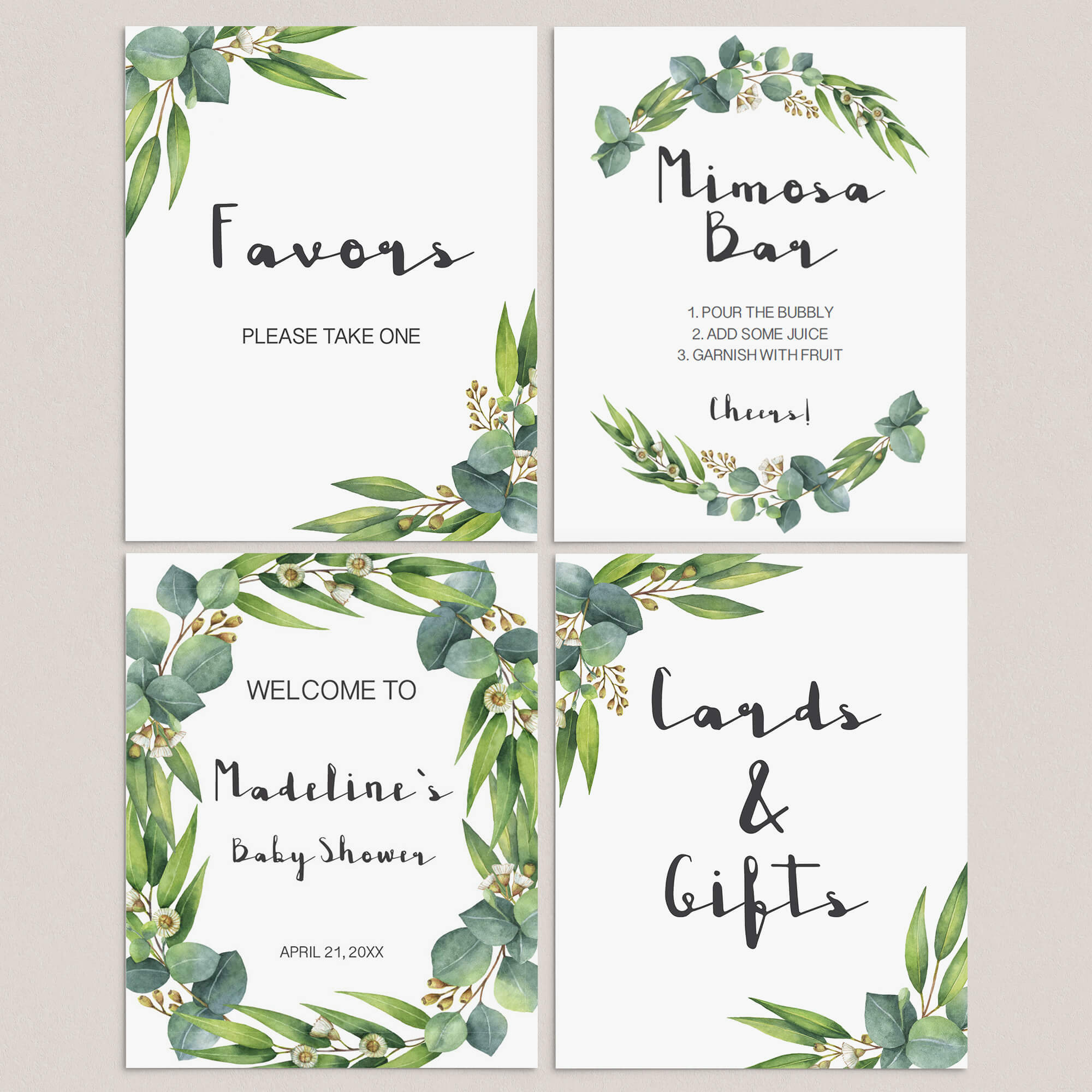 Botanical Baby Shower Sign Bundle Printable by LittleSizzle