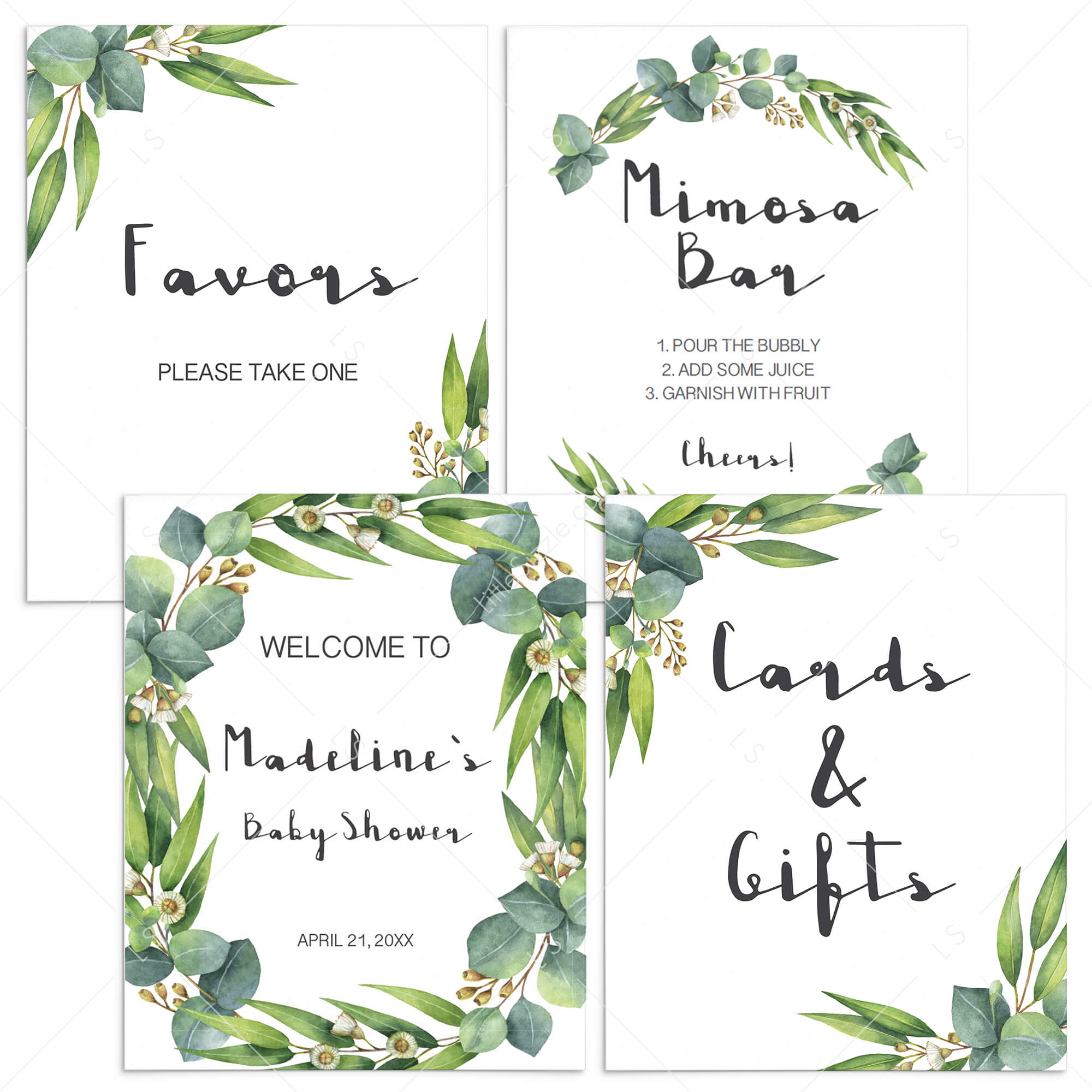 Botanical Baby Shower Sign Bundle Printable by LittleSizzle