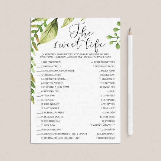 The sweet life candy bar game baby shower by LittleSizzle