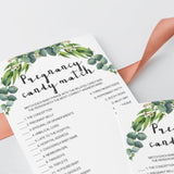 Watercolor greenery baby shower candy match game by LittleSizzle