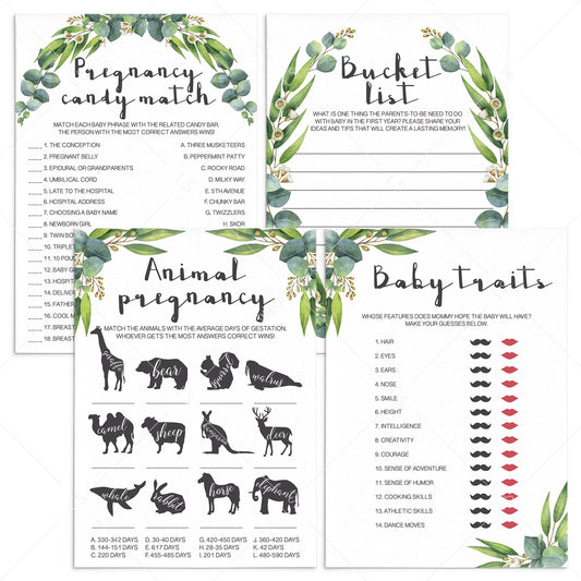 Green Baby Shower Games Bundle Printable by LittleSizzle
