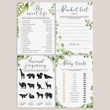 Greenery Themed Baby Shower Games Pack of 4 by LittleSizzle