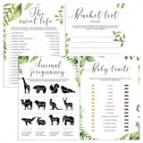 Greenery Themed Baby Shower Games Pack of 4 by LittleSizzle