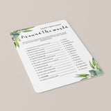 Botanical Birthday Party Game For Adults Printable